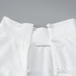 Long Sleeve Ruched Backless Fishtail Maxi Dress Sexy Elegant White Evening Gown Fall Winter Party Dresses