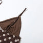 Polka Dot Print 3-Piece Set Women Scarf+V-Neck Camisole+Irregular Mid Skirts Matching High Street Sweet Elegant Suit