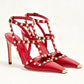 2026 Women's Rivet Low Heel Square Head Stiletto Sandals Fashion Show Party Summer Women's High Heel Sandals