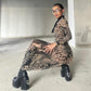 Vintage Printed Mesh Dress See Through Long Sleeve Maxi Dresses for Women Streetwear Y2k Clothing Fall 2023