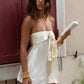 Satin Strapless Sexy Mini Dress Women Elegant Off-shoulder Sleeveless Backless Bodycon Club Party Dress Female Clothes
