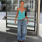 Women's Tanks Sexy Deep V-neck Sleeveless Backless Crop Tops Summer 2026 Trendy Female Clothes