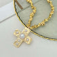 Retro Stylish Inlaid Imitation Pearl Cross Pendant Necklace Woman 2025 Hip Hop Unique Clavicle Chain Punk Party Jewelry
