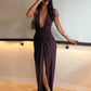 Deep V Neck Backless Slit Maxi Dress Brown 2026 Summer Classic Party Dresses for Woman Elegant