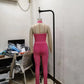Mesh Patchwork Jumpsuits Women Halter Low-Neck Multiple Pockets Skinny Peach Hip Midnight Hipster Club Party Outfits