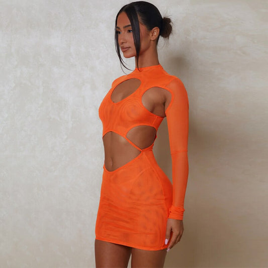 Women Sexy Party Club Mesh See Through Bodycon Short Mini Dress 2023 Summer Clothes