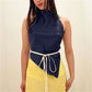 Women Summer High Street Sleeveless Satin Top Camisole Y2K Tie Halter Tops Backless Solid Color Top Party Clubwear
