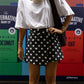 Casual Summer Polka Dot Print Mini Jeans Skirts Women Denim Wrap Skirts for Beach Vacation Club Y2K Vintage Streetwear