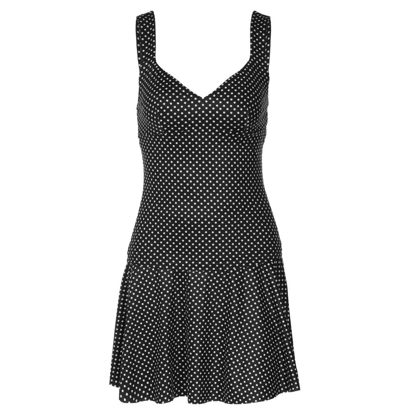 Polka Dot Print Sleeveless Top and Mini Skirt Sets Woman 2 Piece Outfit French Retro Summer Matching Set