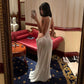 Backless Side Slit Thin Dress Women Halter Waistless Lace-Up Summer Sexy Beach Vacation Hottie Stretch Slim Clubwear