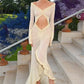 Women Sexy Lace See Through Maxi Dress Y2k Floral Sheer Strap Backless Bodycon Fitted Long Dress Party Club Dress