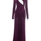 Hollow Out Long Sleeve Sexy Maxi Dress Women Gown Elegant O Neck Draped Ruched Bodycon Club Party Long Dress Fashion