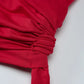 Asymmetrical One Shoulder Ruched Draped Mini Dress Red Sexy Dresses for Birthday Woman Party Club Outfits