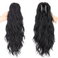 Synthetic Claw Clip Ponytail 18Inch Long Wavy Black Brown Heat Resistant Type Layered Horse Tail  Hair Extension