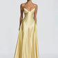 Satin Spaghetti Strap Sexy Maxi Dress Women Elegant Deep V Neck Sleeveless Backless Pleated Evening Club Party Dresses