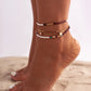 3Pcs/Set Bohemian Rice Beads Anklets for Women Vintage Trend Round Sequin Feet Chain Summer Beach Barefoot Jewelry Accessories