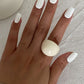 Vintage Irregular Smooth Resin Plastic Rings for Women New Trend Boho Geometric Finger Rings Aesthetic Party Jewelry
