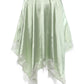 Lace Patchwork 2 Piece Set Women Sweet Sexy Low-Neck Tank Top+Irregular Hem Skirt Fashion Vacation Party Street Suits