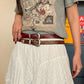 Simple Versatile Semi-Circle Metal Buckle Belt Retro Vintage for Women