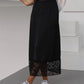 White Casual Lace Long Skirt For Women Slim High Waist Patchwork Elegant Commute Clothes Summer Female Maxi Skirt New