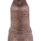 Sexy Backless Rompers Woman Leopard Print Halter Sleeveless Skinny Peach Hip Hot Girls High Street Fashion Playsuits