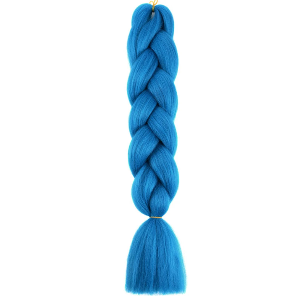 24 Inch Jumbo Box Braids Extensions Synthetic Braiding Hair DIY Hair Braids For Children Pink Purple Yellow Gray