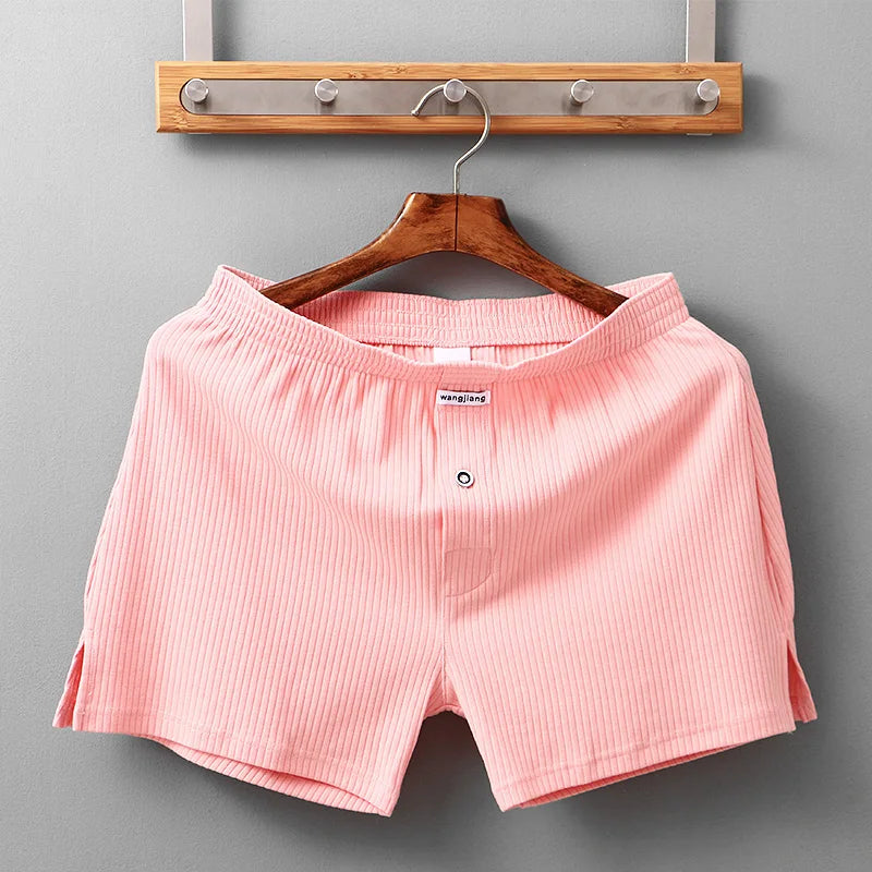 Stretch Cotton Underwear Mens Boxer Shorts Threaded Aro Pants Sleepwear Loungewear Shorts Boxers Male Underpants Panties