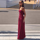 Strapless Ruched Maxi Dress Burgundy Black Outfit Summer Woman Clothing Elegant Dresses Casual