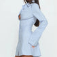 Women Striped Button Down Shirt Dress Y2k Lapel Collar Long Sleeve Pleated Corset Mini Dress Vacation Party Dresses