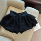 Balletcore Sweet Lace Layered Skort Ladies Large Bow Waist Ruffled Mini Skirt Built In Shorts Y2K Kawaii Going Out Skirt