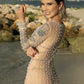 Women's Beach Bikini Cover Up Bathing Suit Fish Net Pearl Rhinestone Mesh See Through Swimsuit Beachwear Dresses