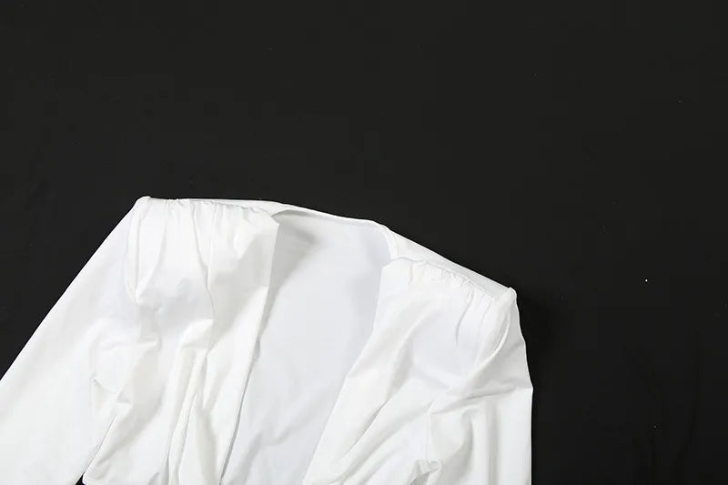 Deep V Neck Cutout Long Sleeve Maxi Dresses for Woman White Sexy Outfits Evening Party Dress for Dinner