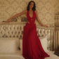 Lace-up Halter Neck Backless Maxi Dresses for Woman Sexy Red Evening Dress Birthday Gown Summer 2026