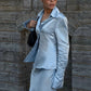 Office Style 2-Piece Set Women Lapel Single-Breasted Split Full Sleeve Shirt+Loose Skirt Satin Street Daily Suits