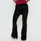 Women's Lace Flare Pants Fold Over Waistband Partial Lining Sheer Floral Bell Bottoms Fashion Vintage Streetwear