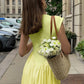 Elegant Fashion Sleeveless Long Dresses for Summer Casual Loose Yellow Dress French Style Woman Clothes