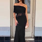 Lace One Shoulder Sexy Maxi Dress Women Elegant Diagonal Collar Sleeveless Backless Bodycon Club Party Long Dresses