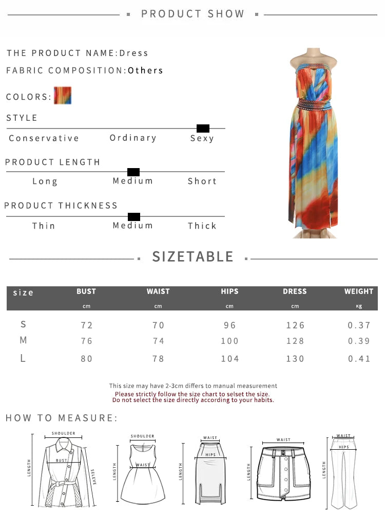 Colorful Print Dress Woman Sexy Wrap Chest Backless High Splits Summer Holiday Beach Party Elegant Style Long Bodycon