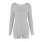 Knit Furry Slash Neck Romper Women Full Sleeve Autumn Trend Backless Classic Elegant Stretch Simple Warm Playsuits