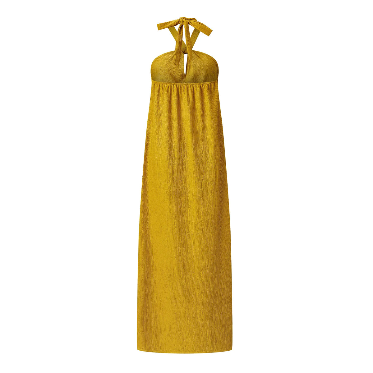 Women Halter Neck Maxi Dress Sleeveless Backless Tie Knot Flowy Casual Beach Cover Up Dress for Summer Vacation Sundress