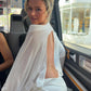 Full Sleeve Diagonal Collar Dress Women Backless Solid See Through Autumn New Fashion Simple Classic Chic Mini Bodycon