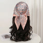 Bohemian Style Floral Print Women’s Square Silk Scarf Satin Head Wrap Tropical Leaf Flower Design Scarves Bandana Hijab
