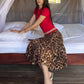Patchwork Leopard Print Skirt Women Elastic Waist Classic Street Chic Summer Fashion Vacation Daily Leisure Clubwear