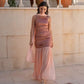 Sleeveless Pleated Maxi Dress with Scarf Satin Chiffon Patchwork Elegant Wedding Guest Dresses 2026