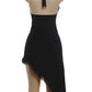 Sexy Tassel Patchwork Dress Women Fashion Halter Bandages Irregular Hem Deep V-Neck Simple Elegant Party Club Bodycon