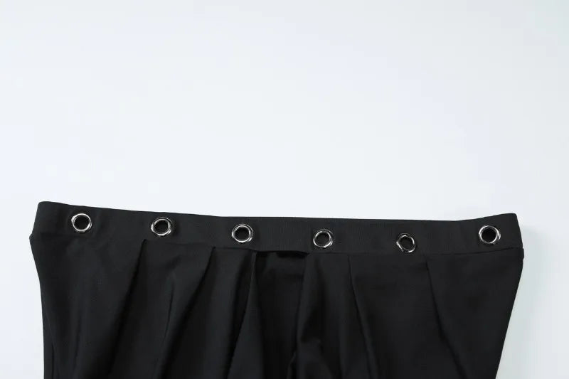 Sexy Hollow Tube Dress Black Night Club Outfits for Woman Clothes Mini Birthday Dresses
