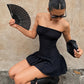 Summer Fashion Folds Dress Women Chest Wrap Sleeveless Skinny Sexy Midnight Simple Classic Prom Party Chic Mini Bodycon