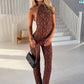 Lace Backless Sexy Jumpsuit Women Rompers Halter Off-shoulder Sleeveless Skinny Club Party Jumpsuits Female Clothes