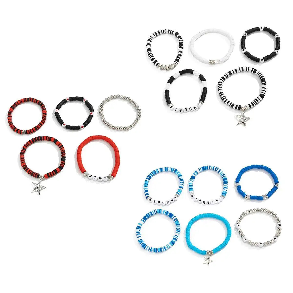 3 Style Creative Punk Acrylic Soft Ceramic Letter Bracelet for Women Men Fashion Unique Versatile Bracelet Set Jewelry Gift