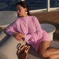 Transparent Chiffon Pink Mini Dress Sexy Outfits Women Clothes Hollow Open Back Long Sleeve Dresses Fall